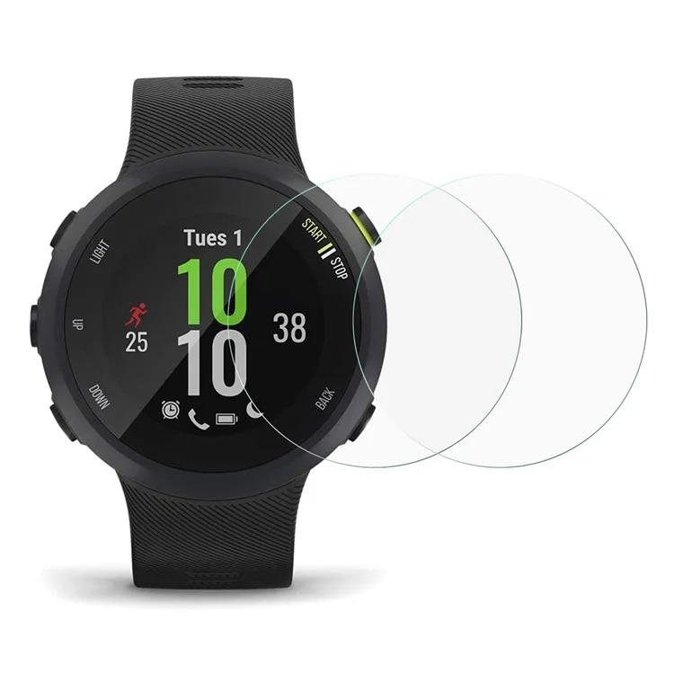 Für Garmin Forerunner 45 Plus 2PCS Smartwatch-Armband Bildschirmschutz Bogenförmiger Rand Hochdurchlässig Kratzfest Gehärtetes Glas Bildschirmfilm