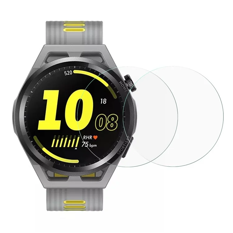 For Huawei Watch GT Runner 2Pcs Arc Edge High Transparency Explosion-proof Tempered Glass Film Watch Screen Protector