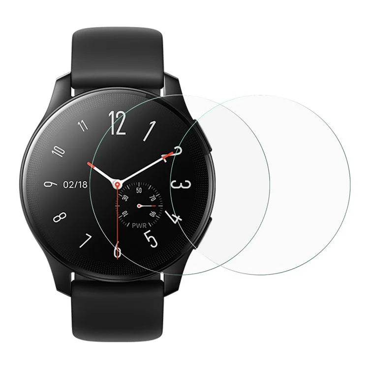 For vivo Watch 2 2Pcs Arc Edge High Transparency Explosion-proof Tempered Glass Protective Film Smart Watch Screen Protector