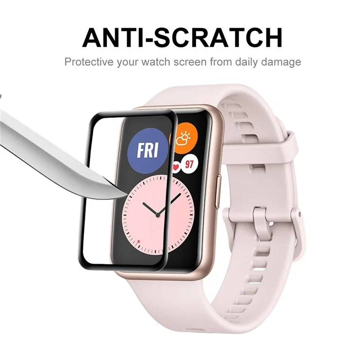 ENKAY CAPPELLO PRINCIPE 3D Protezione per schermo curva completa per Huawei Watch Fit Mini, Pellicola protettiva per schermo PMMA con bordo in PC e scala