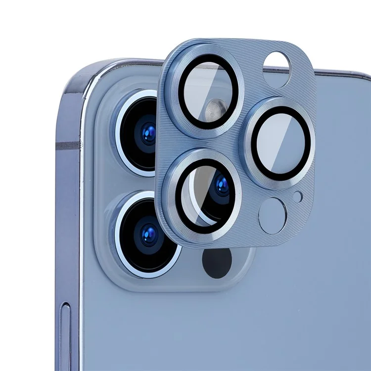 Enkay Hat Prince Camera Lens Protector Para Iphone 13 Pro / 13 Pro Max, Aleación de Aluminio de Alta Transparencia + Protector de Pantalla de Cubierta de Cámara de Vidrio Templado - Azul