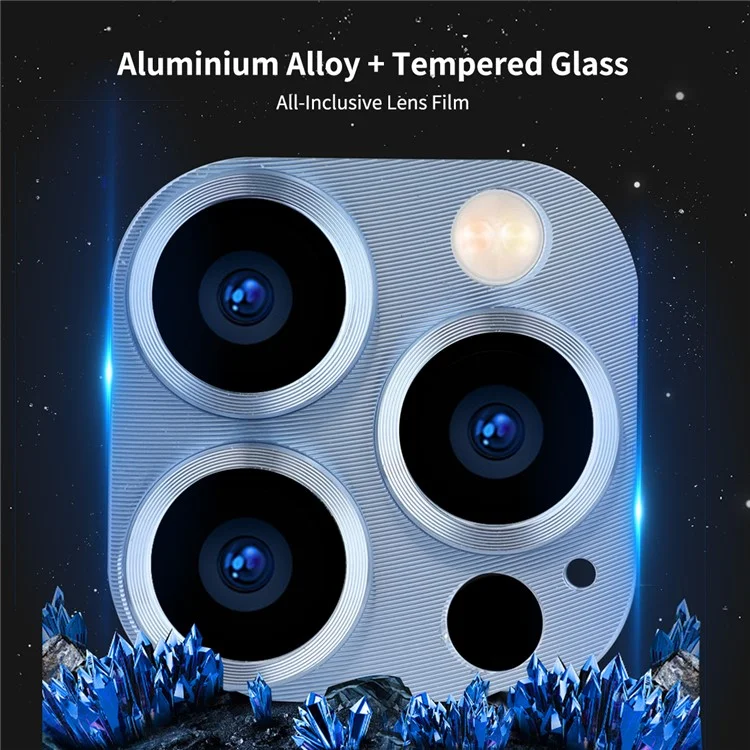 Enkay Hat Prince Camera Lens Protector Pour Iphone 13 Pro / 13 Pro Max, Alliage en Aluminium à Haute Transparence + Protecteur D'écran de Couverture de Caméra en Verre Trempé - Bleu