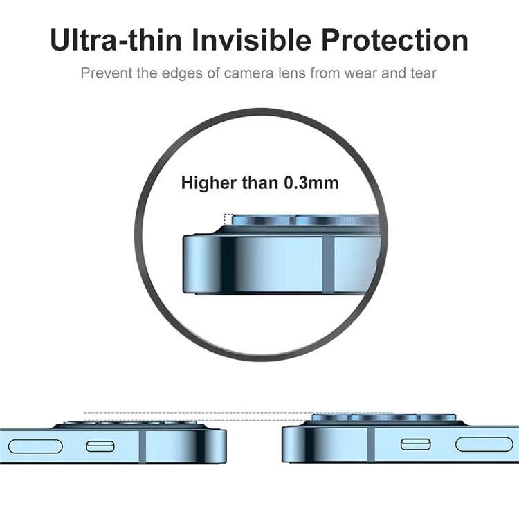 Enkay Hut Prince Kamera -objektivschutz Für Iphone 13 Pro / 13 Pro Max, Aluminiumlegierung Mit Hoher Transparenz -legierung + Temperierte Glaskamerasabdeckungsschutzschutzschutz - Silber-