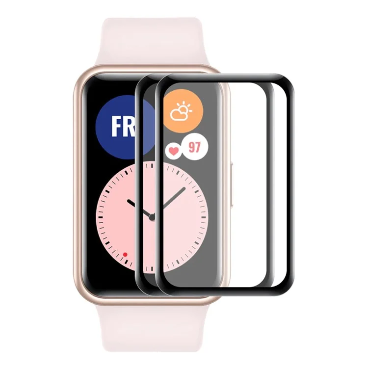 ENKAY HAT PRINCE 2Pcs/Set Screen Protector for Huawei Watch Fit mini, 3D Curved Soft PC Edge + PMMA Anti-Scratch High Transparency Watch Film Protector Sticker