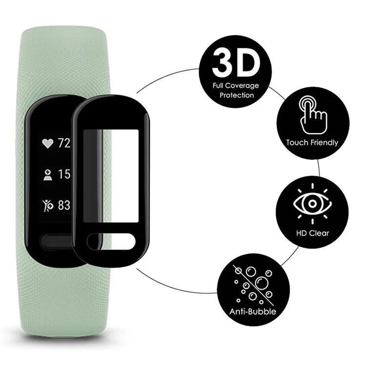 ENKAY HAT PRINCE 2 Unidades/Conjunto Para Pantalla Protectora de Película PC Suave y Clara de 3D Curva HD de GarminSmart 5, Cubierta de Pantalla Antirayones de PMMA de Cobertura Completa