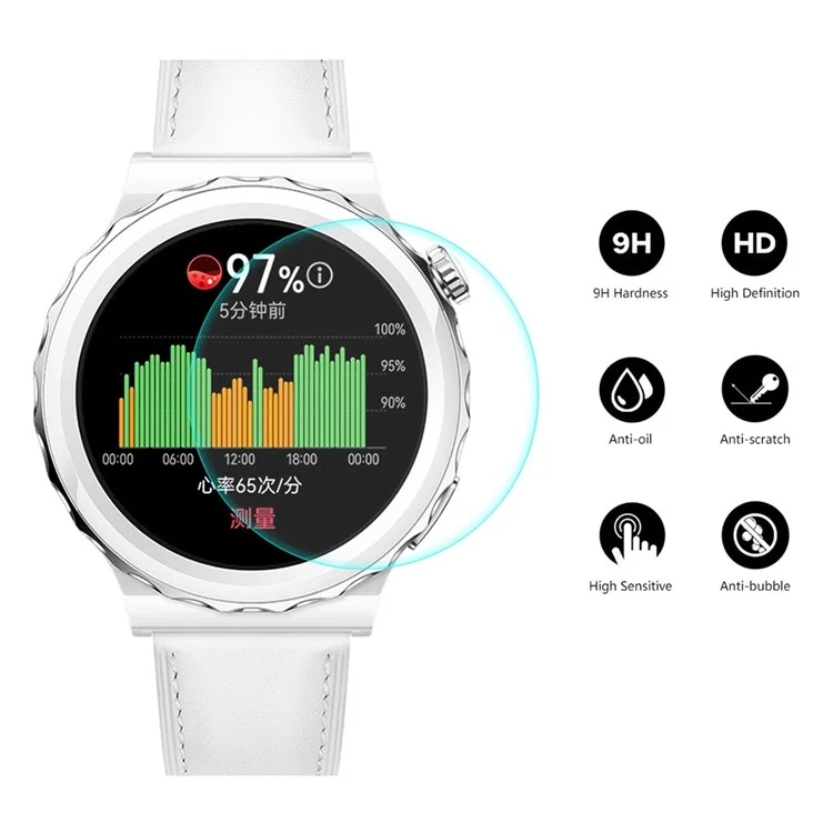 ENKAY HAT PRINCE per Huawei Watch GT 3 Pro 43mm Anti-Graffio 0,2 mm 9H High Alluminio-silicio Vetro HD Pellicola Protettiva in Vetro Temperato per lo Schermo dell'Orologio