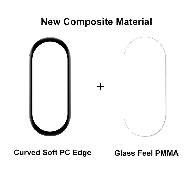 ENKAY 2PCS/Set Screen Protector Para Xiaomi Mi Band 7 3D Curved Soft PC Edge + Ultra Clear PMMA Filme De Tela Inteira