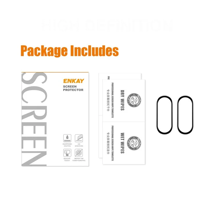 Enkay 2pcs/set Protector De Pantalla Para Xiaomi Mi Band 7 Curvado Soft PC Edge + Ultra Clear PMMA Película De Pantalla Completa