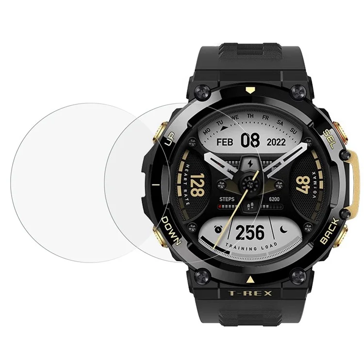 Para Huami Amazfit T-Rex 2 2Pcs/Pack 2.5D Arc Edge Anti-explosion Transparent Tempered Glass Protective Film Smart Watch Screen Protector