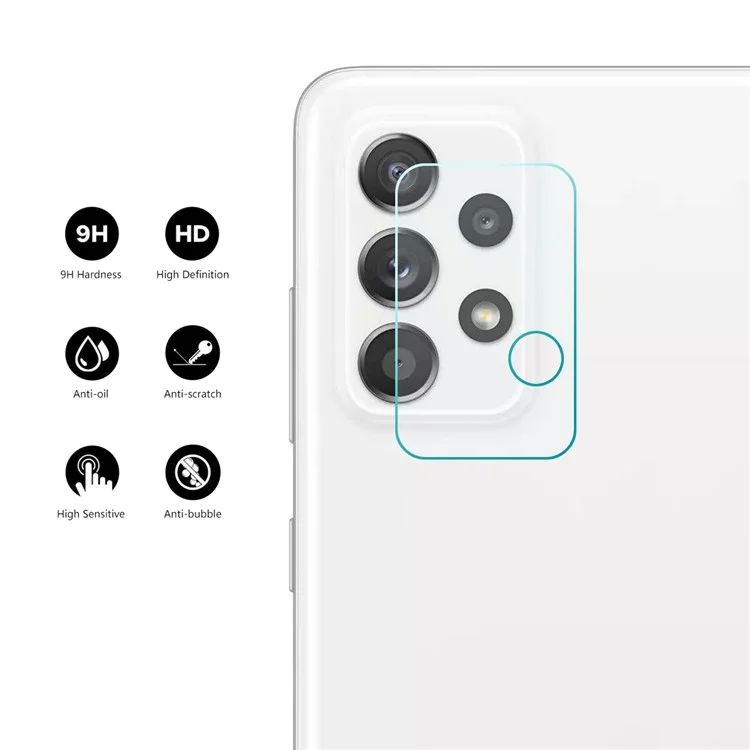 ENKAY HAT PRINCE Para Samsung Galaxy A23 5G (Versión Global) / 4G / A33 5G / A53 5G / A73 5G Película Protectora de Lente de Cámara 0.2mm Alto Vidrio de Aluminio-Silicio Pegamento Completo