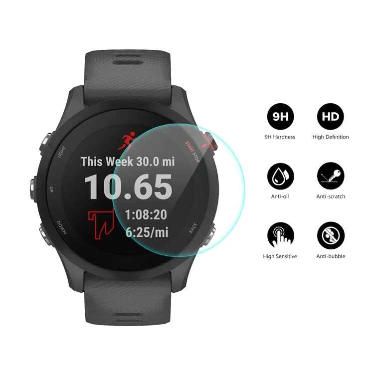 Enkay Hat-prince Para Garmin Forerunner 255 Watch Screen Protector 0.2 mm Glue Completo 9H Dureza Allume-silicon Glass Film