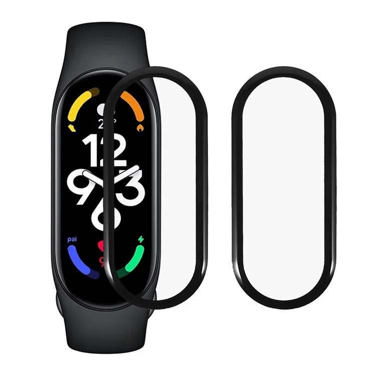 2Pcs / Set HD Clear Screen Protector for Xiaomi Smart Band 8 / Mi Band 7 3D Curved Edge PMMA Full Coverage Protective Film