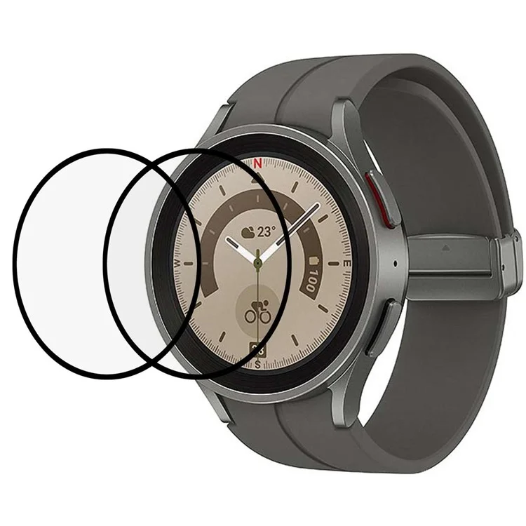 Für Samsung Galaxy Watch 5 Pro 45mm 2Stk. / Packung Vollabdeckende, weiche PMMA-Displayschutzfolie, glatte 3D-gebogene HD-Schutzfolie