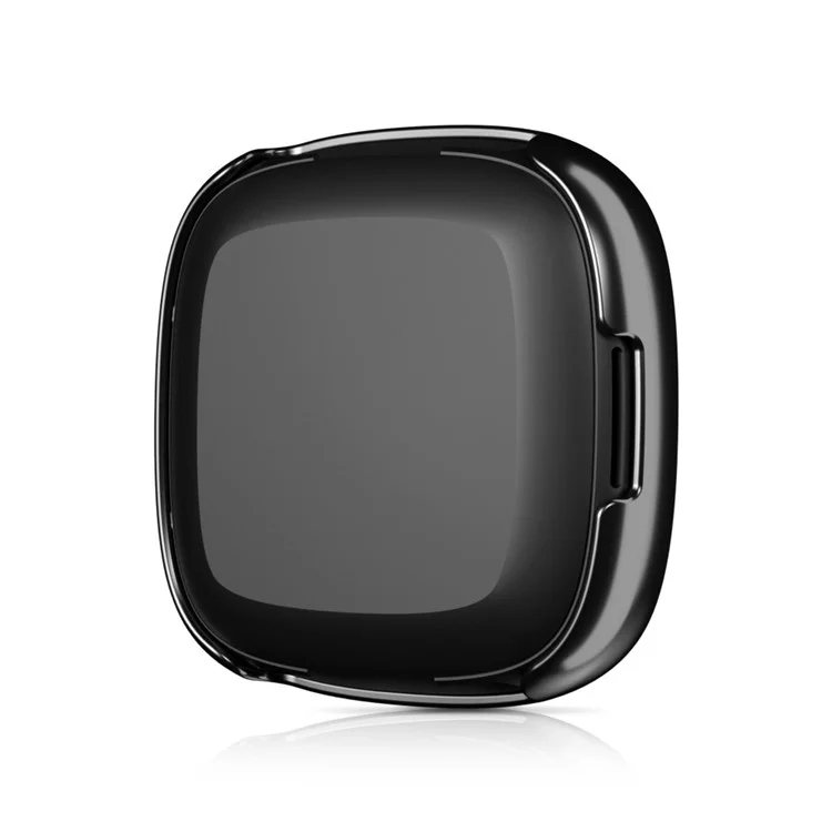 For Fitbit Versa 4 / Sense 2 Two Row Rhinestones Decor Hard PC Smart Watch Case Anti-scratch Protective Frame - Silver
