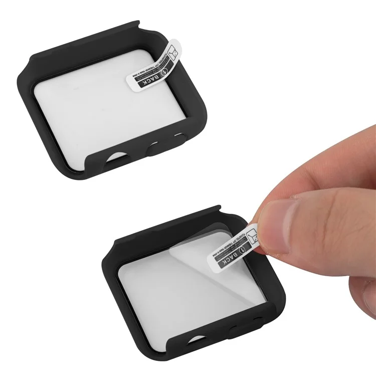 Pour Apple Watch Series 8 45 mm Shel de Montre de Montre Tout Compris Avec Couverture Intégrée de Film en Verre Trempé - le Noir