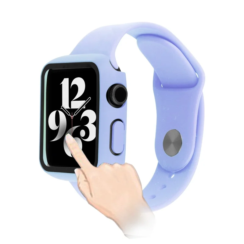 For Apple Watch Ultra 3 / Ultra 2 / Ultra 49mm Hard PC Protective Frame Watch Case with Tempered Glass Screen Protector - Purple