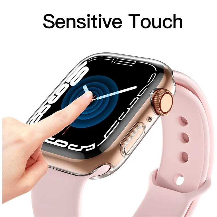 Pour Apple Watch SE (2022) / SE / Série 6 / 5 / 4 44mm Transparent Watch Case Quick Release TPU Cover Shockproof Smart Watch Protective Case
