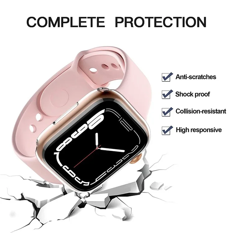 Pour Apple Watch SE (2022) / SE / Série 6 / 5 / 4 44mm Transparent Watch Case Quick Release TPU Cover Shockproof Smart Watch Protective Case
