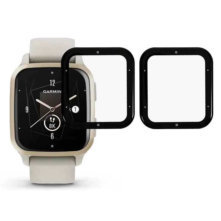 Für Garmin Venu Sq 2 2 Stück / Packung Weicher PMMA-Bildschirmschutz Glatte 3D-gewölbte HD-Vollbildabdeckung Bildschirmfolie (Punktmuster)