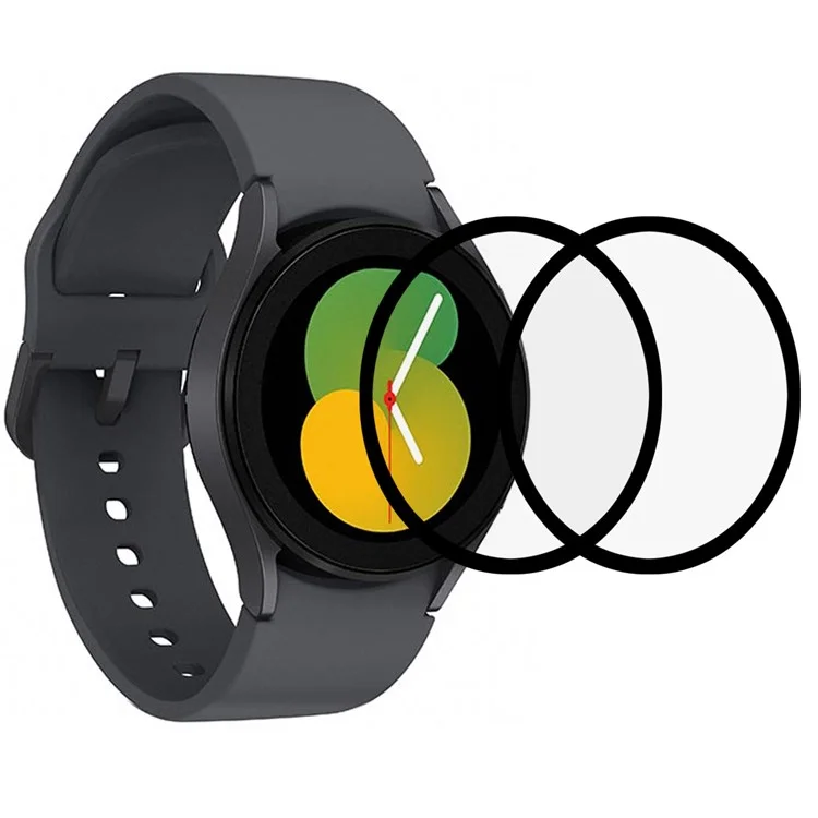 2 Unidades / Pacote Para Samsung Galaxy Watch 5 40mm Protetor de Tela de Vidro Temperado Cobertura de Tela Completa Seda Impressão Ultra Claro Filme de Relógio 