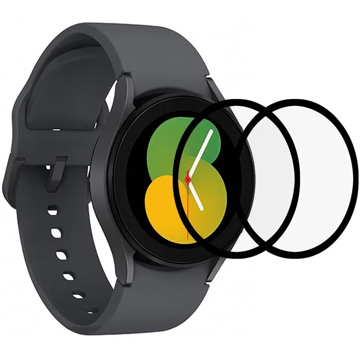 2 pièces / Paquet de protecteur d'écran en verre trempé pour Samsung Galaxy Watch 5 44mm Silk Printing Watch Film Protection d'écran HD Full Coverage