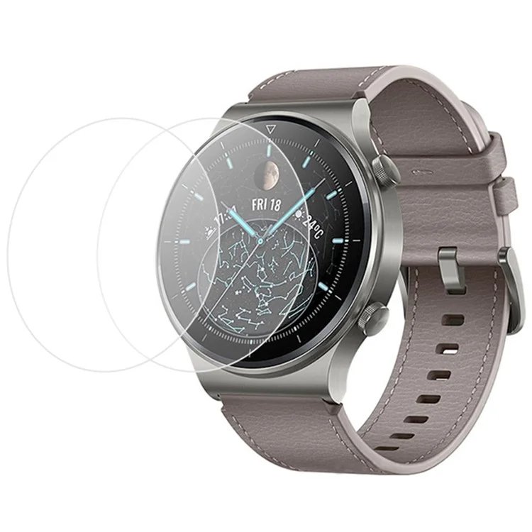 2Pcs / Set Tempered Glass Screen Protector for Huawei Watch GT 2 Pro HD Clear Bubble Free Full Coverage Protective Film