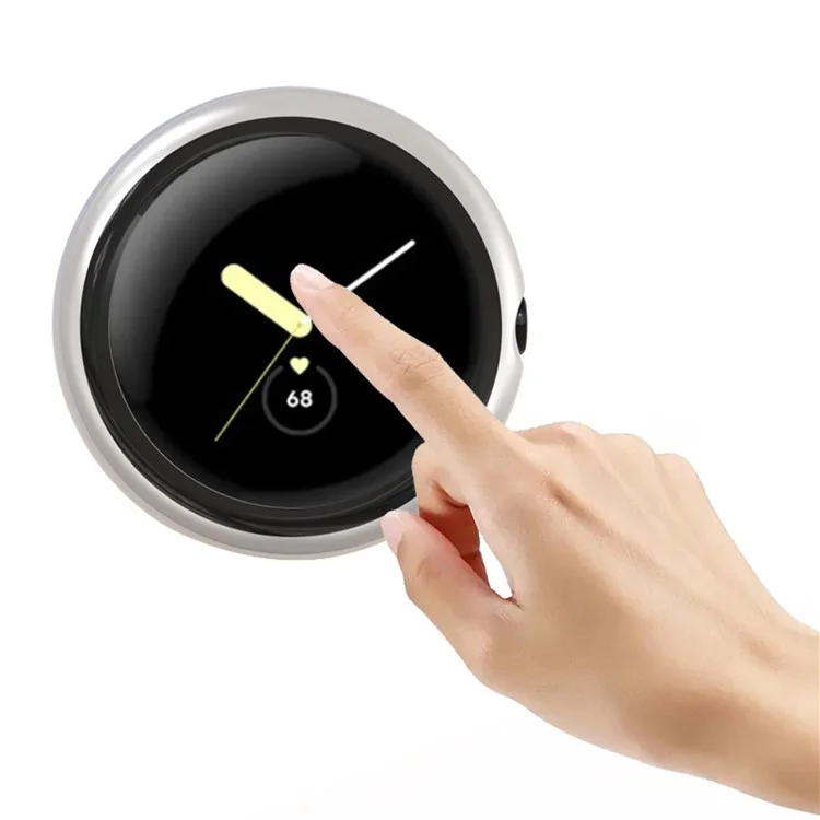 For Google Pixel Watch 2 / Pixel Watch Hard PC Watch Case Tempered Glass Screen Protector Drop-proof Protective Cover - Dark Blue