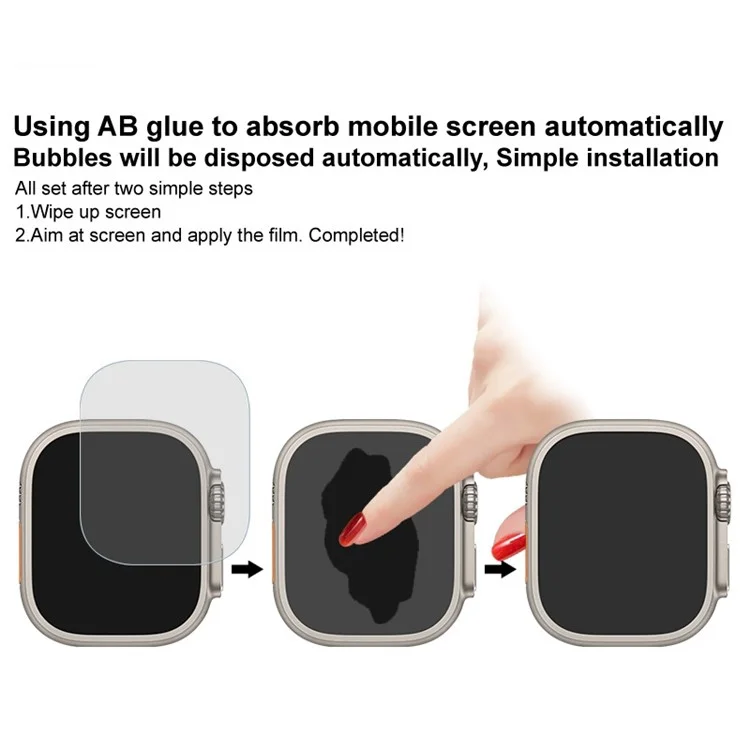 IMAK Série H para Apple Watch Ultra 2 49mm / Ultra 49mm Protetor de Tela Anti-Arranhões HD Claro Filme de Vidro Temperado