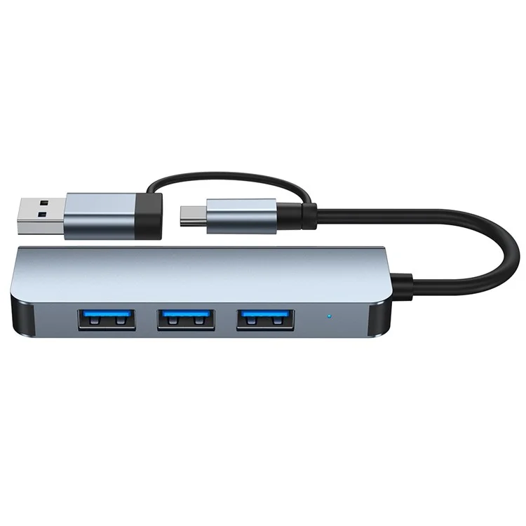 Splitter USB3.0/Type-C 4 porte USB3.0 Hub USB 4-in-1 Adattatore per telefono, laptop e computer 