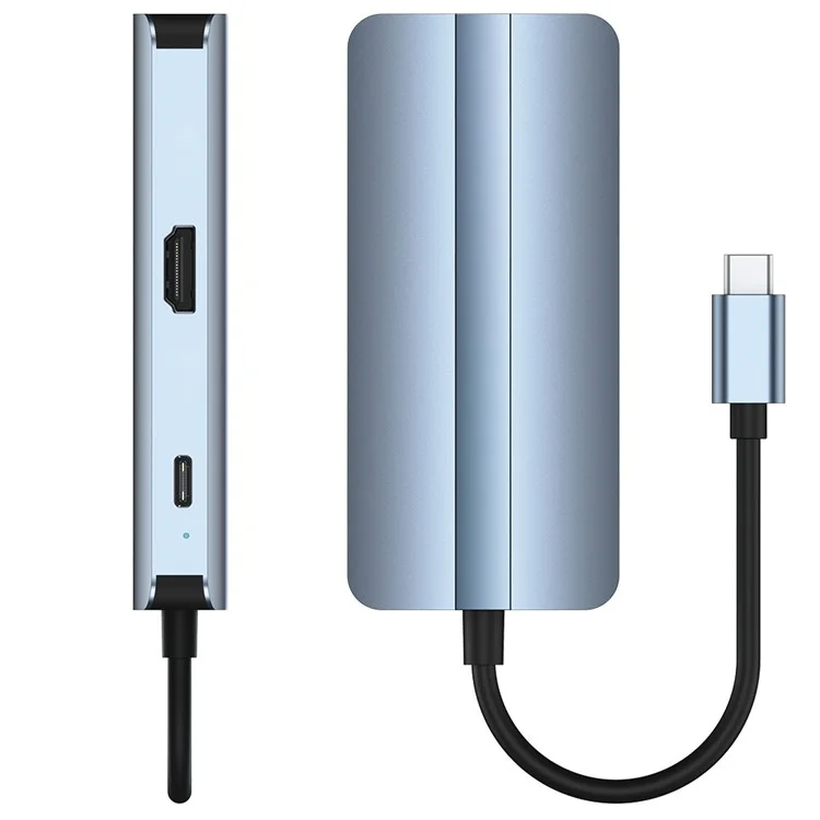 Adaptador de Cubo USB 3.0 de Várias Portas 6 em 1 Estação de Ancoragem do USB3.0 Extender Tipo-c Com 3 x USB 3.0