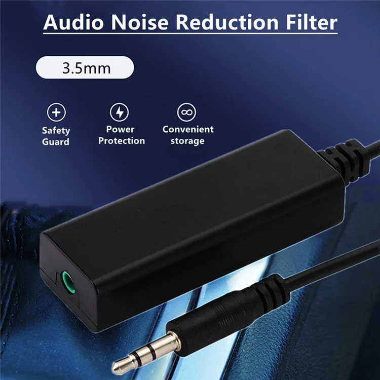 Cabo de Áudio de 3,5 mm Isolador de Loop de Aterramento Eliminar Zumbido de AUX Filtro Anti-interferência
