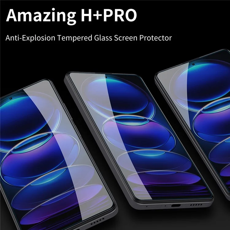 NILLKIN H+Pro Para Xiaomi Redmi Note 12 Pro+ 5G / Note 12 Pro 5G / Note 12 Pro Speed 5G / Poco X5 Pro 5G Protector de Pantalla de Vidrio AGC Anti-aceite Claro HD Anti-arañazos Film de Pantalla de Teléfono
