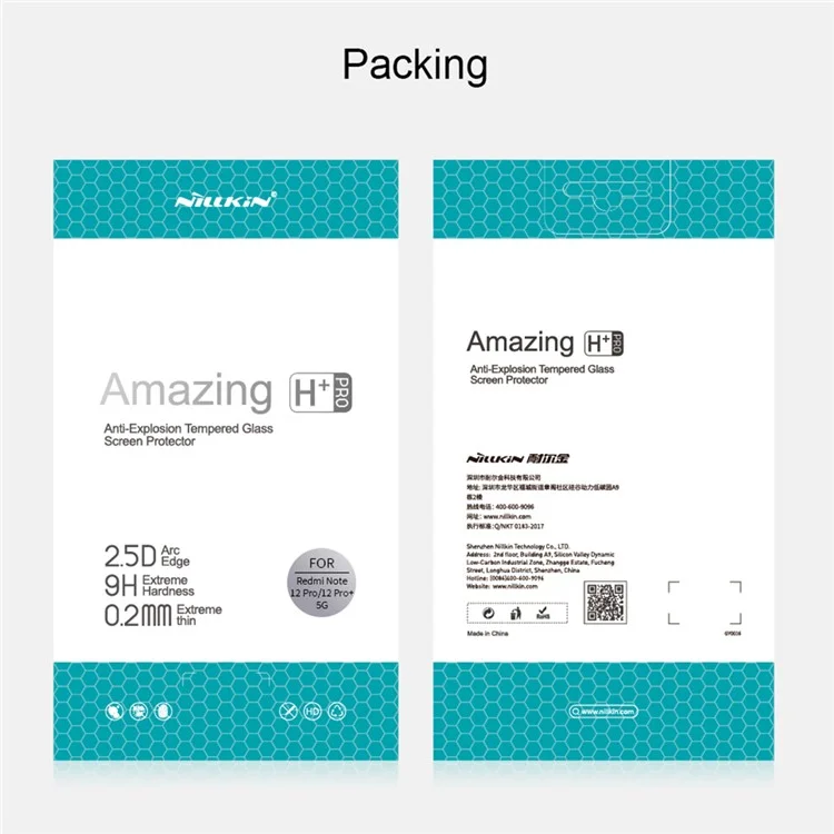 NILLKIN H+Pro Para Xiaomi Redmi Note 12 Pro+ 5G / Note 12 Pro 5G / Note 12 Pro Speed 5G / Poco X5 Pro 5G Protector de Pantalla de Vidrio AGC Anti-aceite Claro HD Anti-arañazos Film de Pantalla de Teléfono