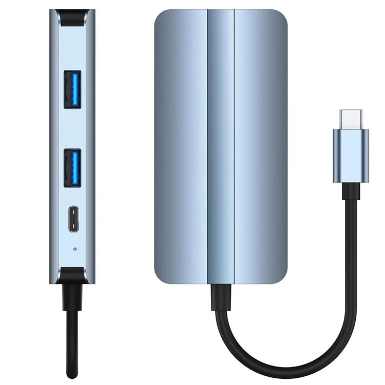 2106 Station D'amarrage de Type-C Adaptateur USB Portable Adaptateur Multi-Port 7-en-1 USB-C à HD 4K / 30Hz, PD 100W, VGA 1080P, USB3.0, USB2.0