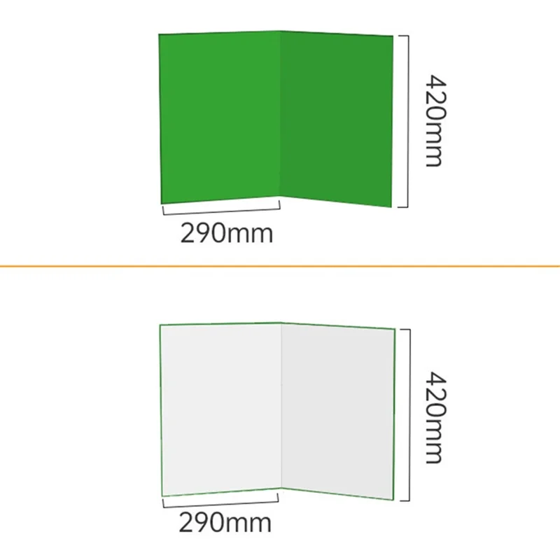A3-storlek Tvåvikt ljusreflektorbräda Fotograferingsreflektor Kartong ljusdiffuser Papp (Grön och Vit)