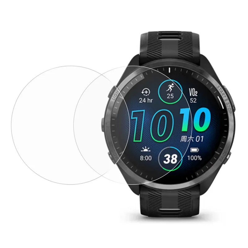 2Pcs / Set For Garmin Forerunner 965 Watch Screen Protector Arc Edge Tempered Glass HD Clear Screen Film