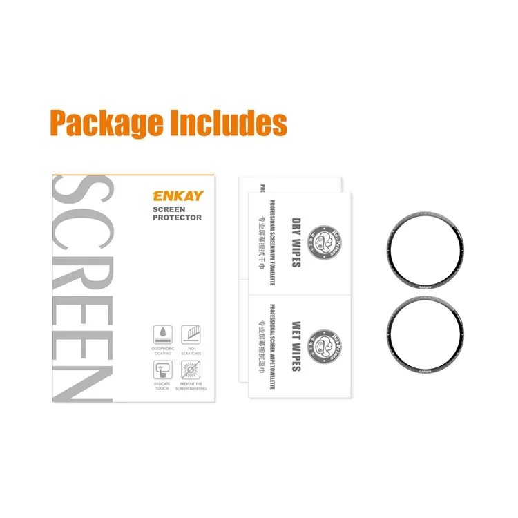 ENKAY HAT PRINCE 2Pcs / Set Anti-Scratch Screen Film for Garmin Forerunner 965, Soft PC Edge+PMMA 3D Curved Full Screen Protector