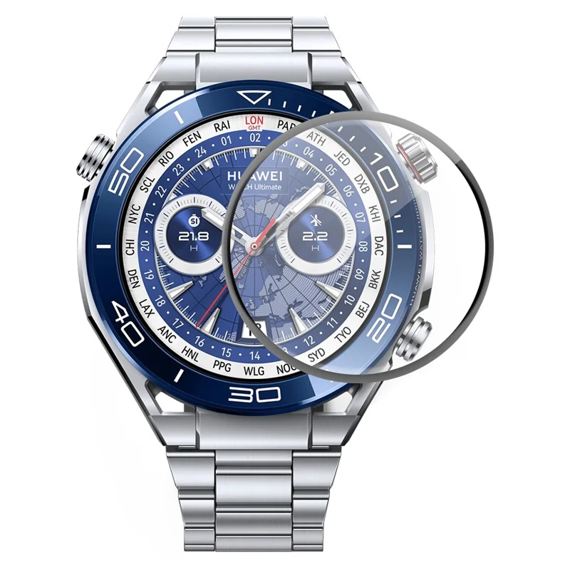 ENKAY HAT PRINCE Protecteur d'écran de montre HD Clear pour Huawei Watch Ultimate, Film de couverture complète 3D incurvé en PC souple + PMMA 
