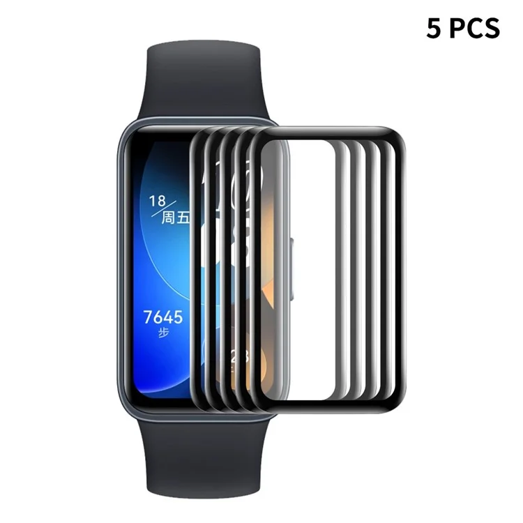 ENKAY HAT PRINCE 5Stück / Set für Huawei Band 8 / Band 8 NFC / Band 9 / Band 9 NFC Full Screen Film Weiche PC-Kante+PMMA 3D Gebogener Bildschirmschutz