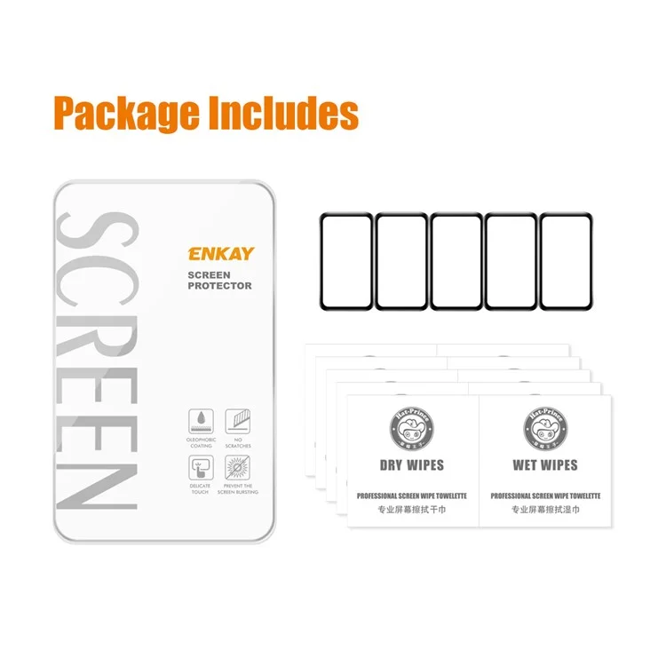 ENKAY HAT PRINCE 5Stück / Set für Huawei Band 8 / Band 8 NFC / Band 9 / Band 9 NFC Full Screen Film Weiche PC-Kante+PMMA 3D Gebogener Bildschirmschutz