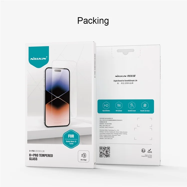 NILLKIN H+Pro für Xiaomi Redmi Note 12 Turbo / Poco F5 5G Bildschirmschutz Antiexplosionsschutz HD-Klares AGC-Glasfilm