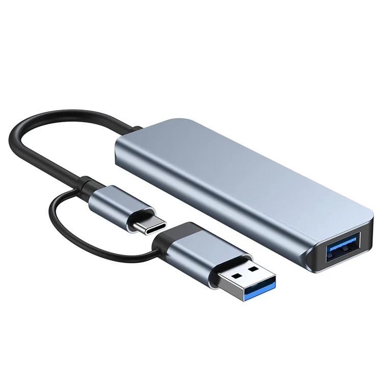 2013TU 4-Port Adapter Multifunction USB 3.0+Type-C Hub to USB 3.0+3xUSB 2.0 for Laptop Computers Cellphones