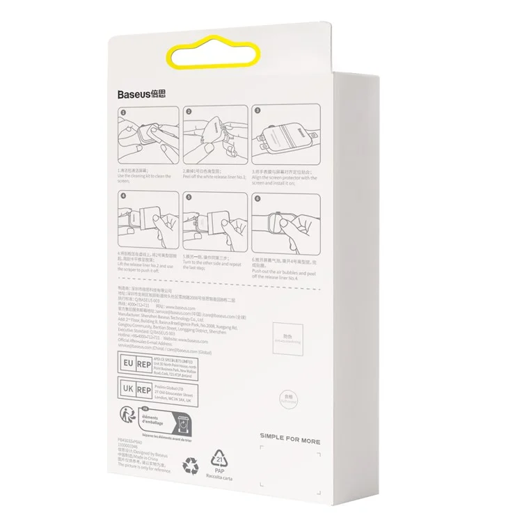 BASEUS 2Pcs Screen Protector per Apple Watch SE (2023) / SE (2022) / SE / 6 / 5 / 4 40mm, Pellicola Protettiva per Schermo in TPU Autoriparante