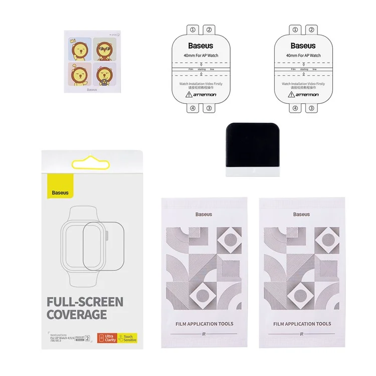 BASEUS 2Pcs Screen Protector per Apple Watch SE (2023) / SE (2022) / SE / 6 / 5 / 4 40mm, Pellicola Protettiva per Schermo in TPU Autoriparante