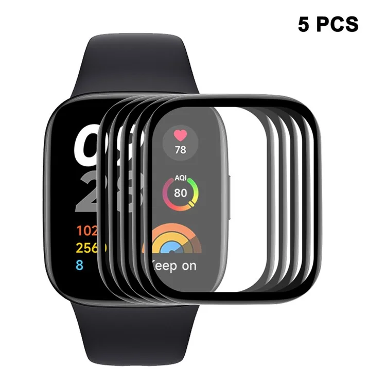 ENKAY HAT PRINCE 5Pcs / Set pour Xiaomi Redmi Watch 3 Lite / Watch 3 Active Protecteur d'écran 3D Curved Soft PC Edge+PMMA Full Cover Film