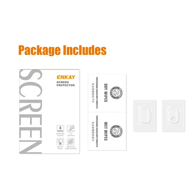 ENKAY HAT PRINCE 1 Set 0.2mm Protecteur d'objectif de caméra pour Honor 90 Pro, verre en aluminium-silicium de 9H, film arrière pour objectif de caméra