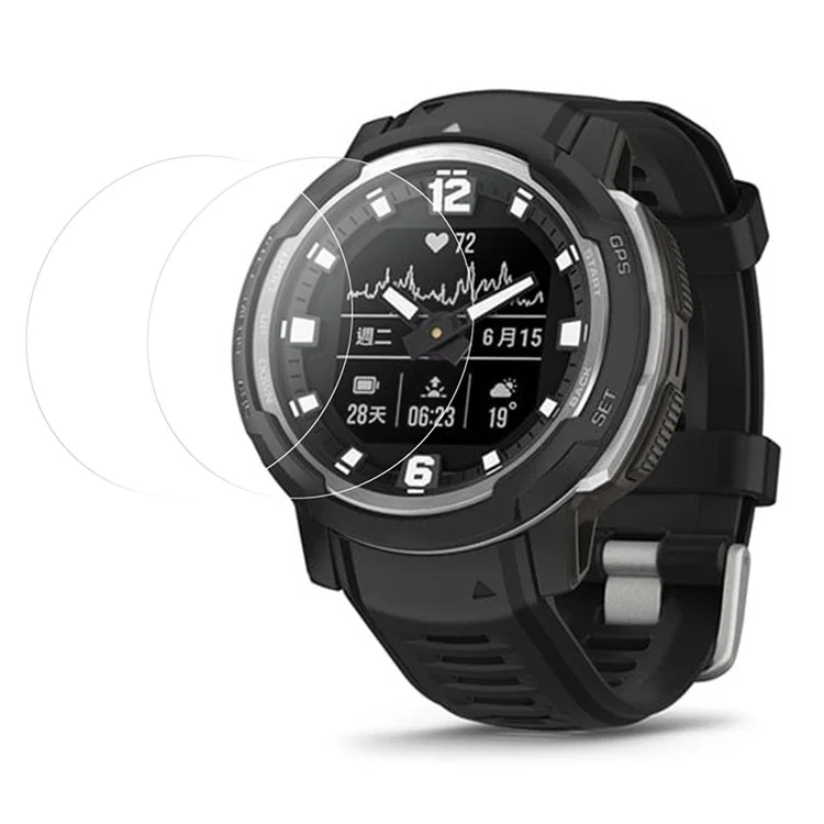 2 Peças / Embalagem Para Protetor de Tela de Relógio TPU Garmin Instinct Crossover Anti-Arranhões Filme de Tela de Relógio 