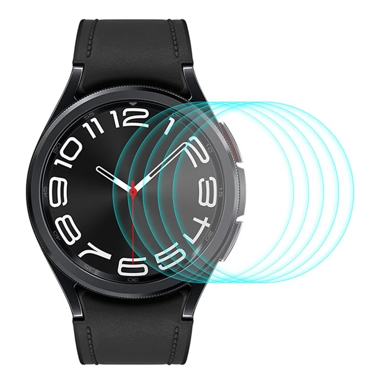 ENKAY HAT PRINCE 5PCS High Aluminum-silicon Glass Film for Samsung Galaxy Watch6 Classic 43mm, 0.2mm 9H Anti-scratch Screen Protector