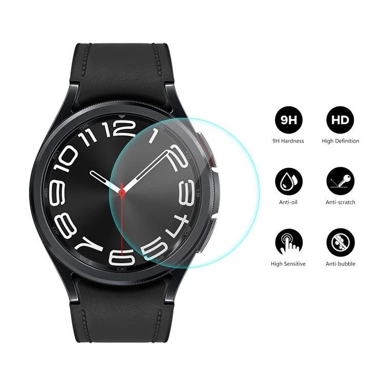 ENKAY HAT PRINCE 5PCS High Aluminum-silicon Glass Film for Samsung Galaxy Watch6 Classic 43mm, 0.2mm 9H Anti-scratch Screen Protector