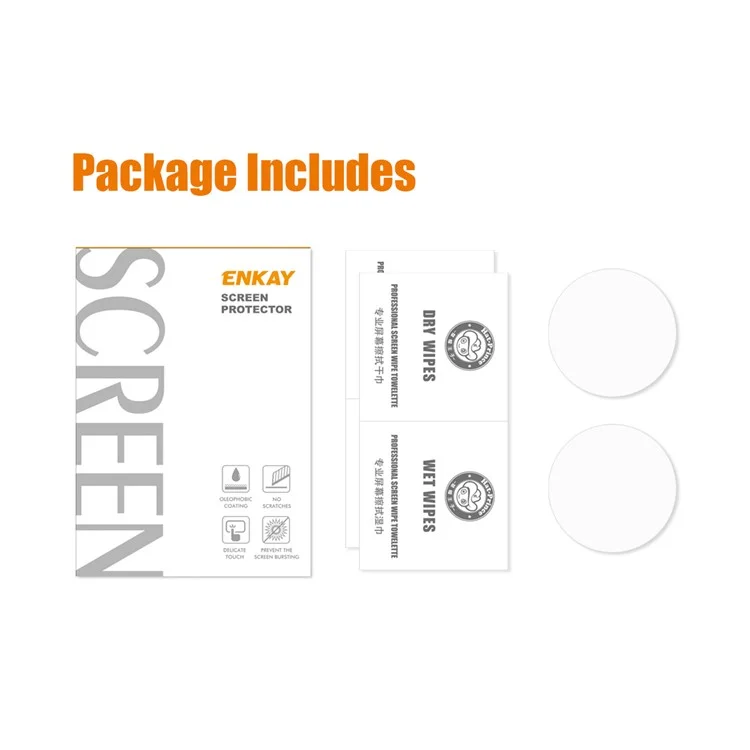 ENKAY HAT PRINCE 2PCS Для Samsung Galaxy Watch7 40 мм / Watch6 40 мм Смарт-часы Плёнка 0,2 мм 9H Высокий алюминиево-кремниевый стекло HD Clarity Экран Протектор